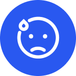 Sad sweat face icon